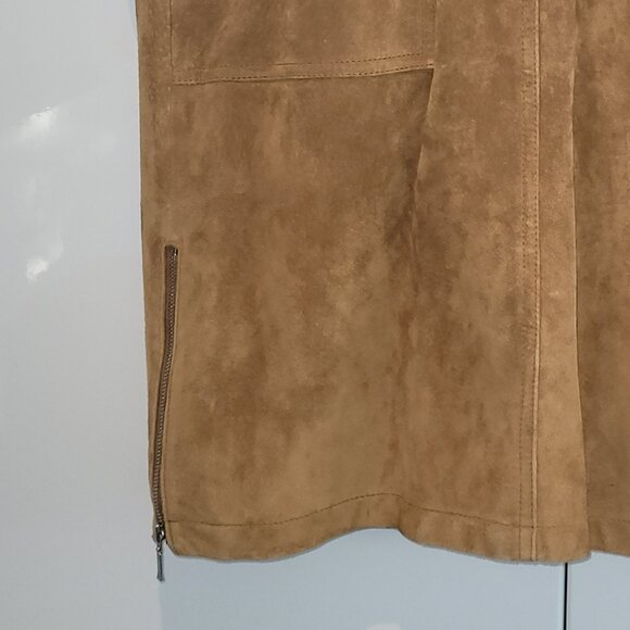 Vintage Danier Tan Suede Cargo Skirt Size 4 - Picture 7 of 7